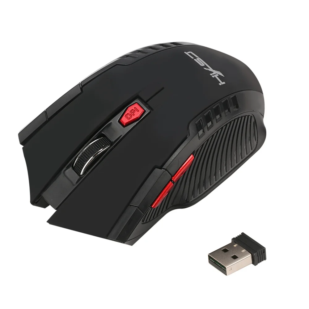 Hxsj X20 2.4g беспроводное устройство Мышь мыши 6D Gaming Optical Мышь компьютер Мышь с 2400 Точек на дюйм для настольных ПК Pro Gamer - Цвет: X20BK