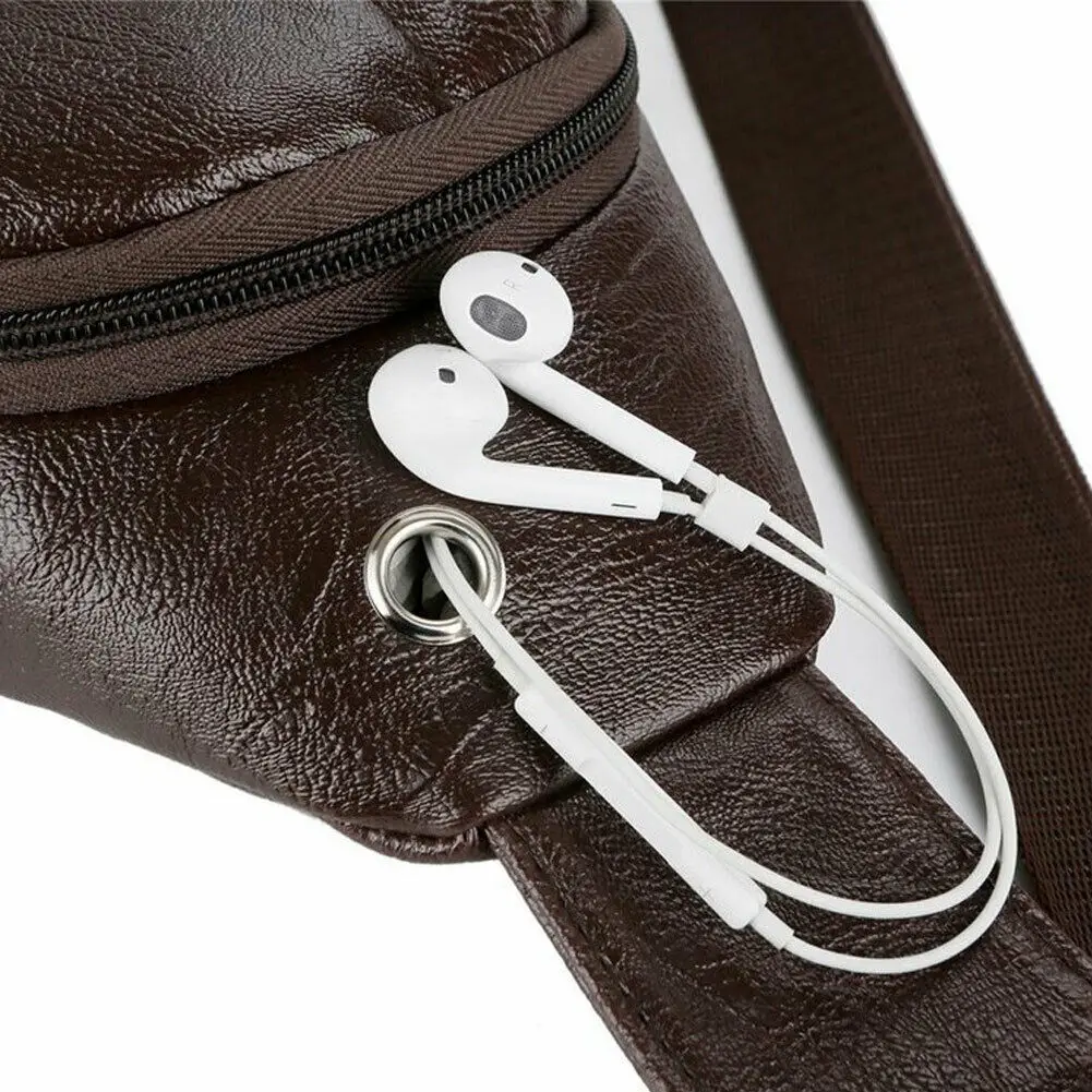 Сумка мессенджер Мужская из мягкой кожи с USB зарядкой|Сумки-кроссбоди| |