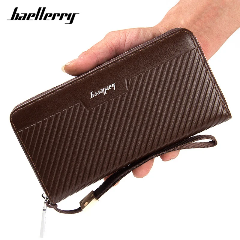 Модный однотонный Кожаный Клатч Baellerry для телефона брендовый мужской кошелек на