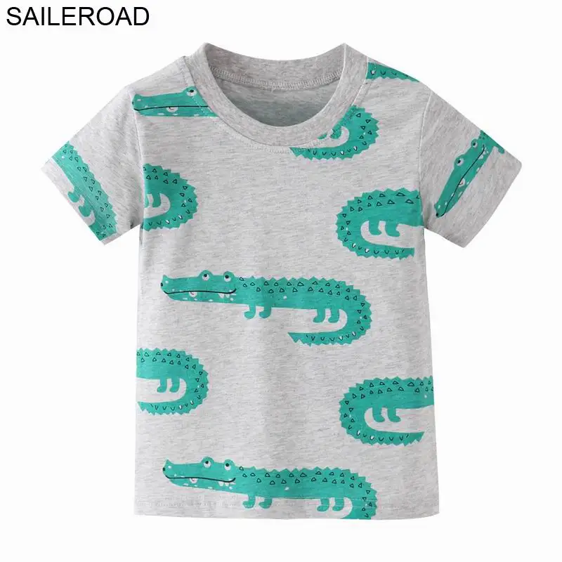 2707 same picture SAILEROAD 2-7 Т мультфильм животных Акула Baby Boy Футболка для детских рубашек для детей Топы мальчика Тис Одежда Детские футболки - Цвет: 2707 same picture