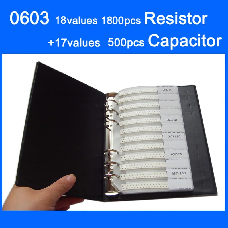 Новинка 0603 SMD Пробник 18 значений 1800 шт. резистор 4.7R ~ 2 м комплект и 17 500 15pF 1 мкФ