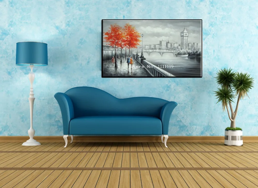 Ручная роспись Абстрактная Настенная картина черно-белая уличная маслом на