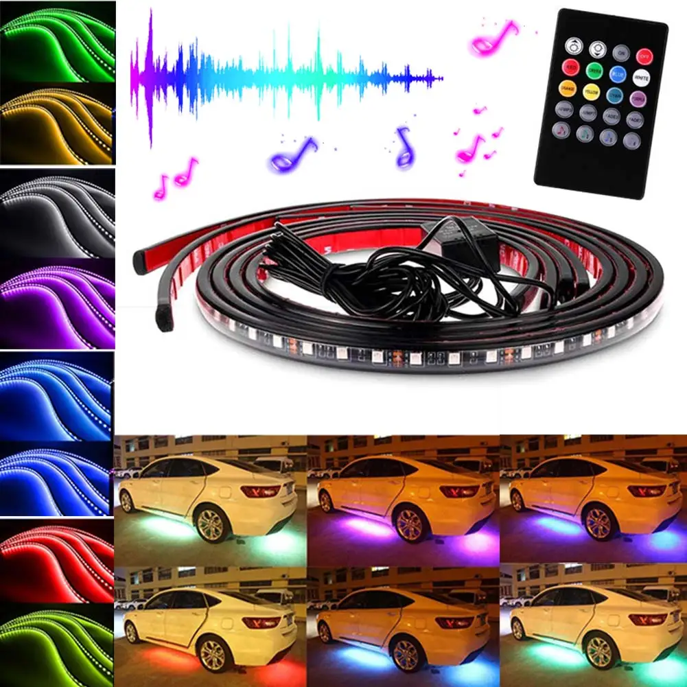 Светодиодная лента RGB для автомобиля DXY88|neon light lamp|car music control ledled underglow |