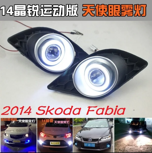

Автомобильный бампер, головной свет для Skoda Fabia, противотуманный прожектор, светильник, свет 2014y, автомобильные аксессуары CCFL для Skoda Fabia, фара