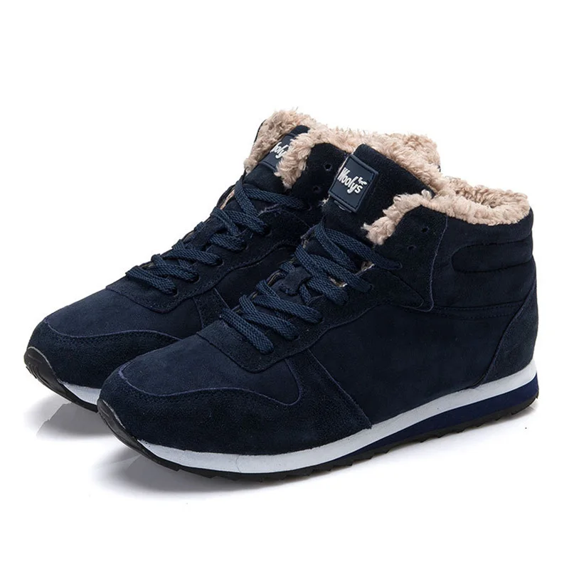 Men Boots Winter Shoes With Fur 2018 Warm Snow Ankle Cross Tie Work Footwear Fashion | Обувь