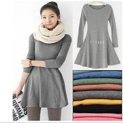 2017 Женская одежда женское теплое повседневвечерние платье с длинным рукавом