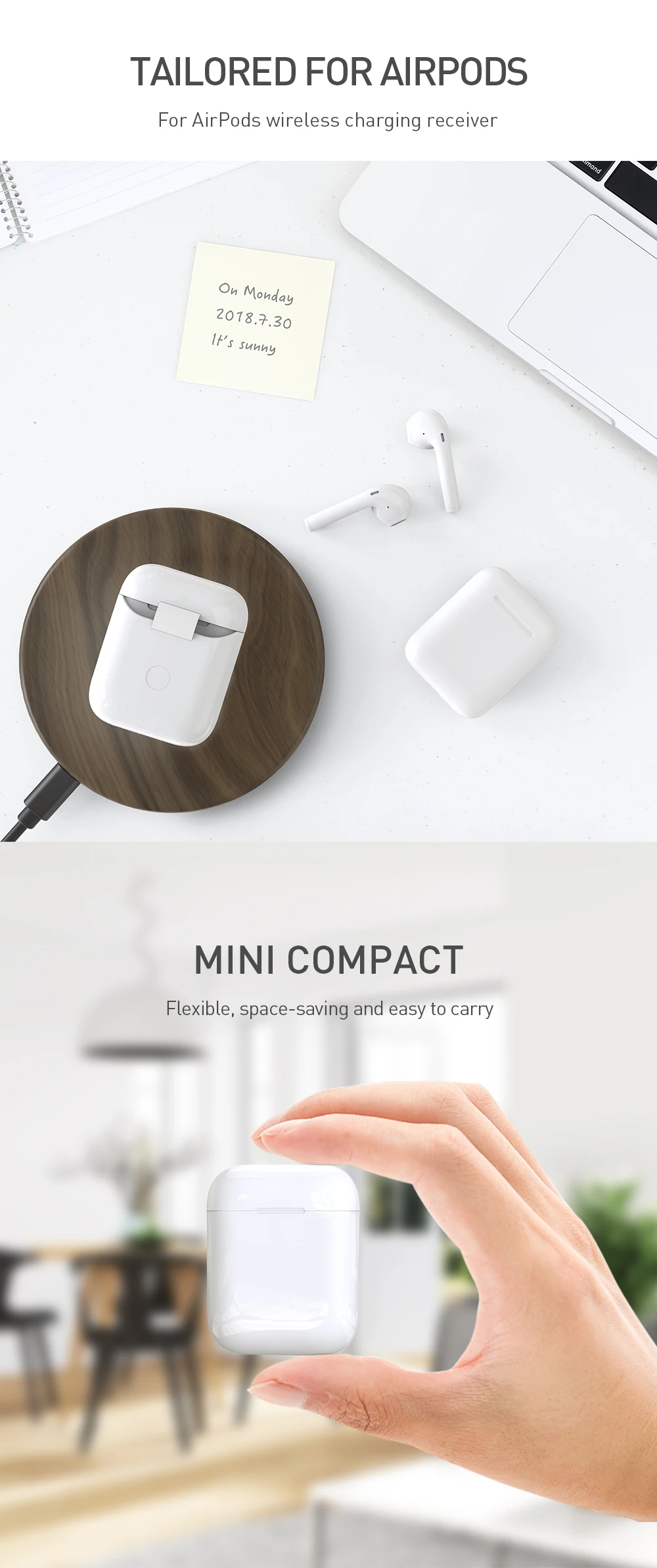 KEYSION QI беспроводной зарядный чехол для гарнитура для Airpods роскошный Поликарбонат задняя крышка для Airpods переносное Беспроводное зарядное устройство коробка