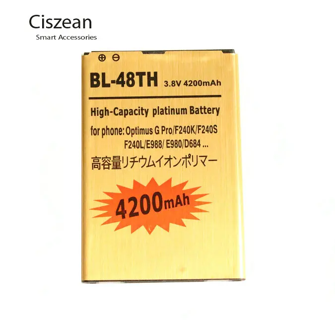 4200 мАч BL 48TH Золотой Сменный аккумулятор для LG Optimus G Pro F240K F240S F240L E988 E980 D684 E986 E985 E940 F310