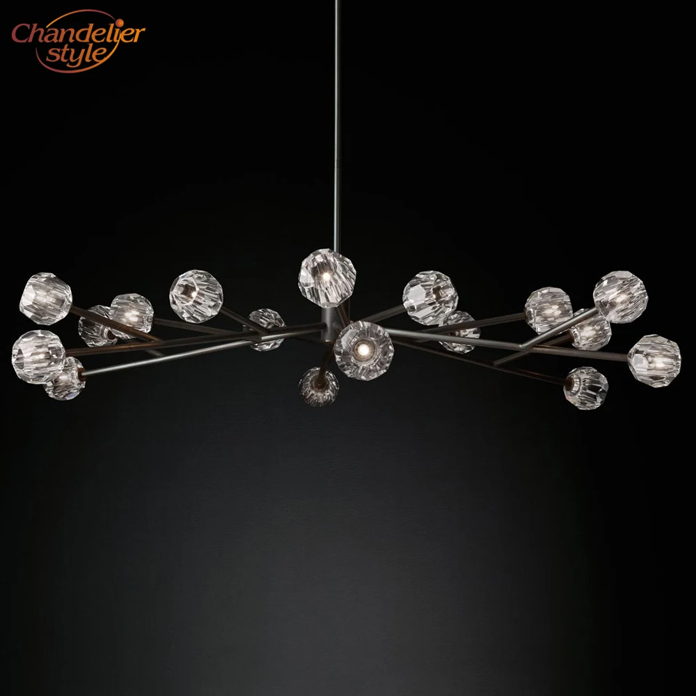Круглая Люстра Boule De Cristal светильник ing 72 '' Современная винтажная хрустальная