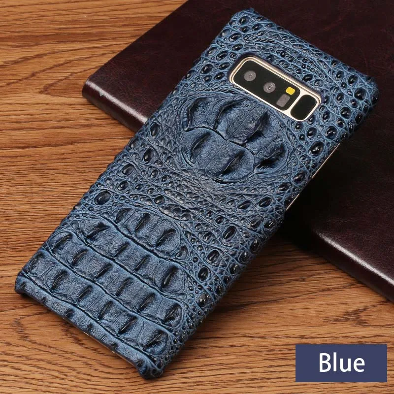 Брендовый чехол для телефона Samsung Galaxy S8 с узором «крокодиловая кожа», полупакет, Мобильный защитный чехол для телефона из воловьей кожи, задняя крышка для мобильного телефона - Цвет: blue