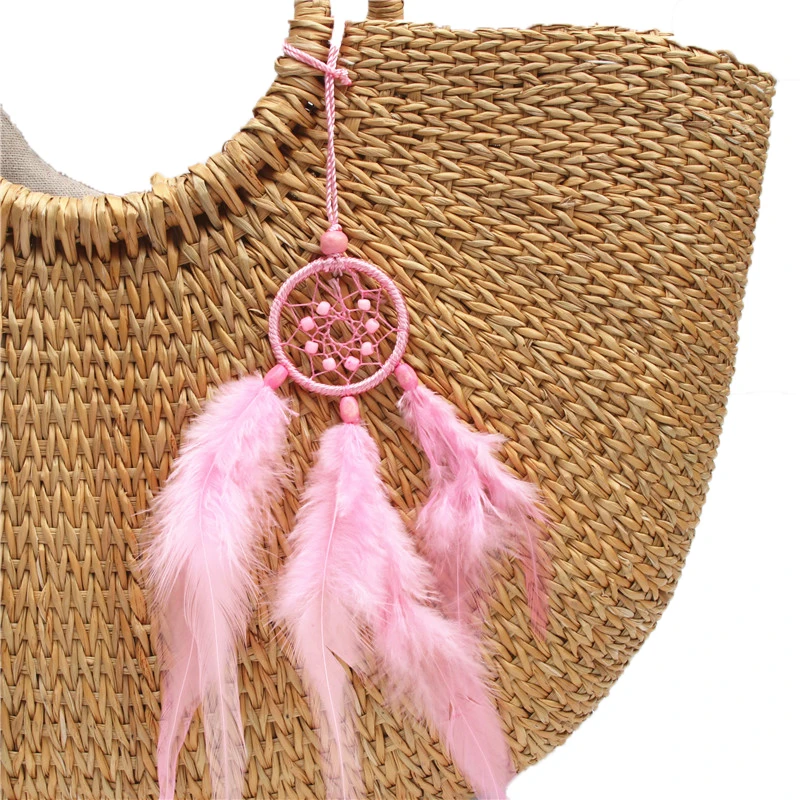 1 шт. 2019 Новые мечта цепные брелки с деревянной брелок бисером перо Лист талисманы