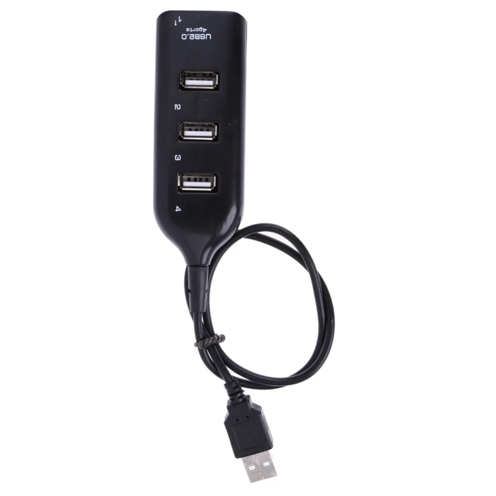 Универсальный 4 портовый телефон мини порт USB 2 0 хаб с узором черный для ноутбука