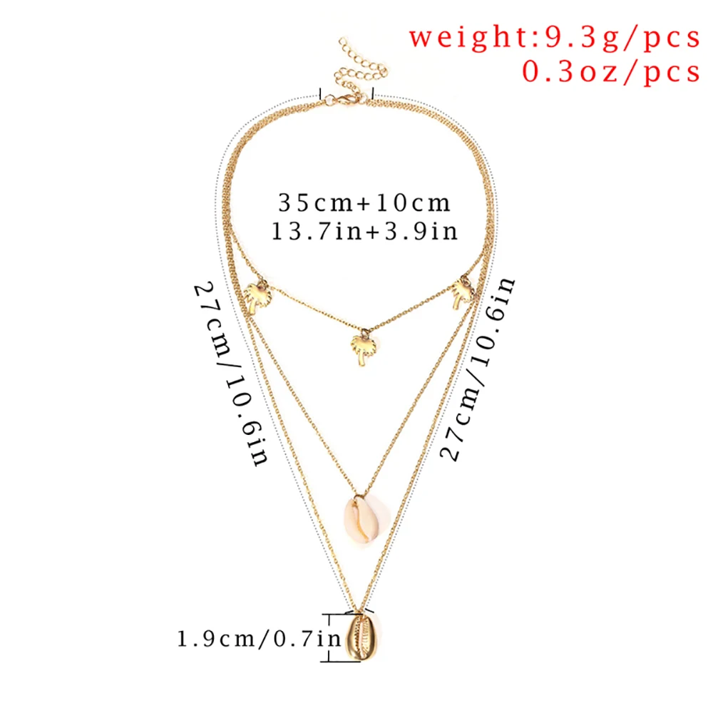 Bls-miracle 2018 New Boho Multi-layer Necklace For Woman Coconut Tree Pendant Alloy Shell Choker Jewelry Drop shipping | Украшения и