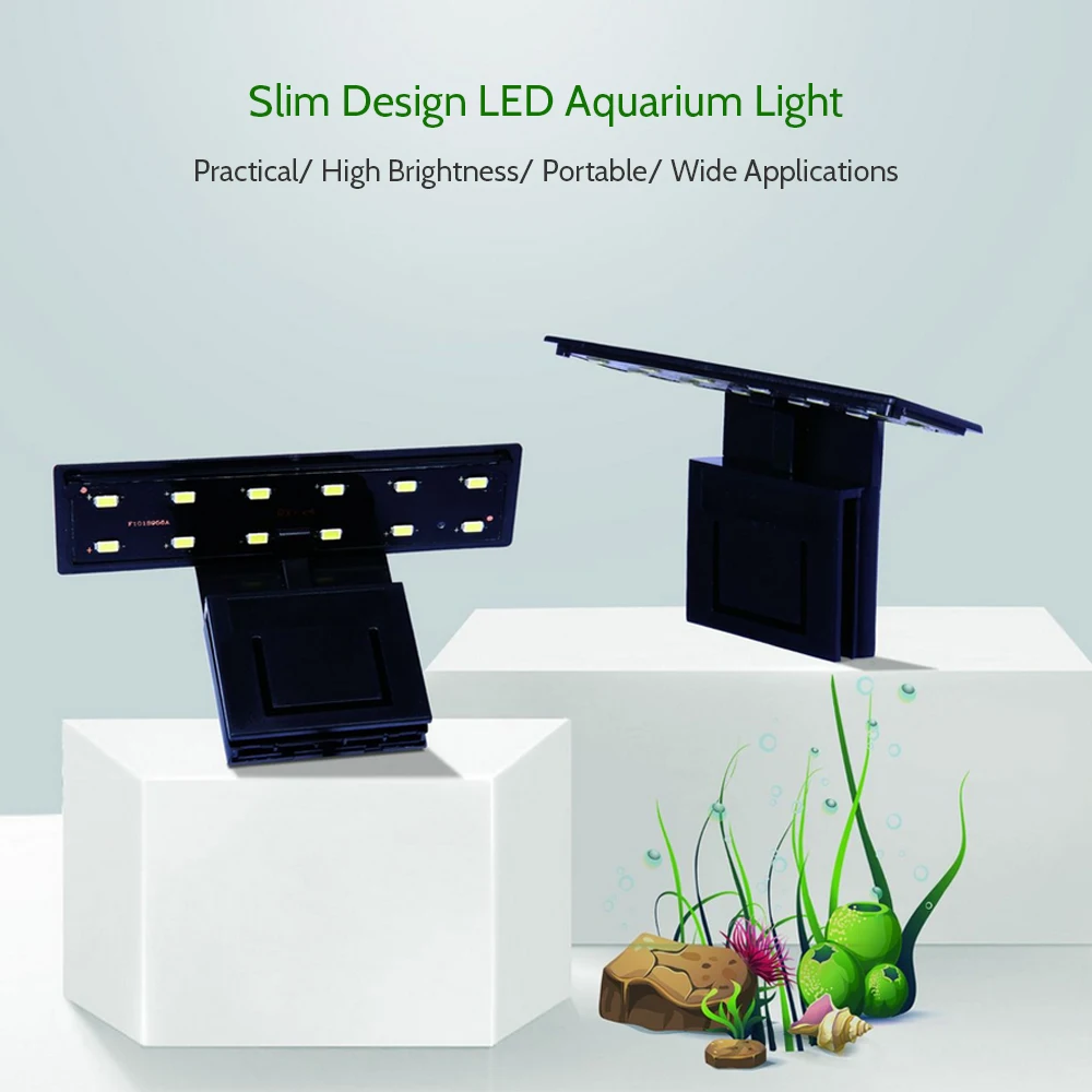 Buy 2021 AC220V 6W 12 LED Aquarium Light Fish Jar Lamp White Portable Lighting on