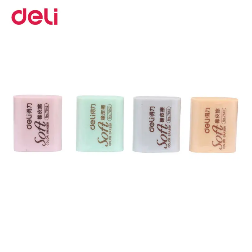 Ластик Deli карамельных цветов 4 шт. в упаковке резиновый материал 102 г Heavey для школы