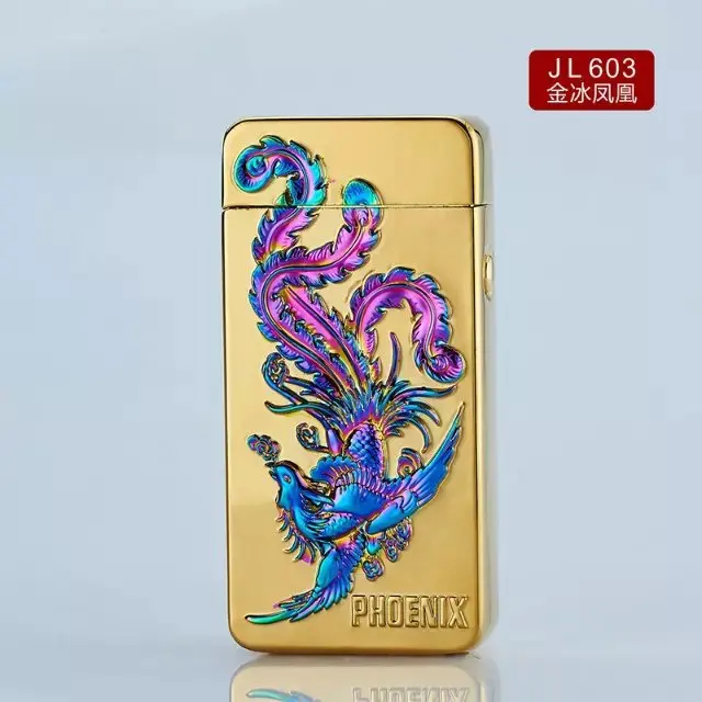 Новейшая электрическая плазменная зажигалка с двойной дугой и зарядкой от usb, ветрозащитные зажигалки с драконом для курения сигарет, сигар, подарки - Цвет: 4