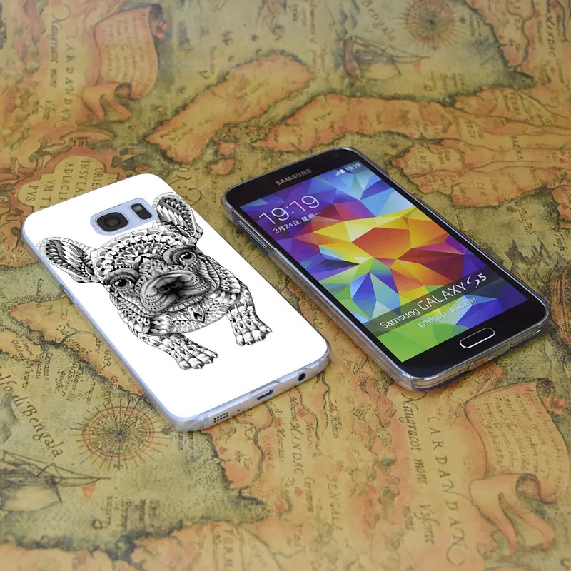 E3461 French Bulldog Transparent Hard PC Case Cover For Samsung Galaxy Note S 3 4 5 6 7 8 9 Mini Edge Plus |