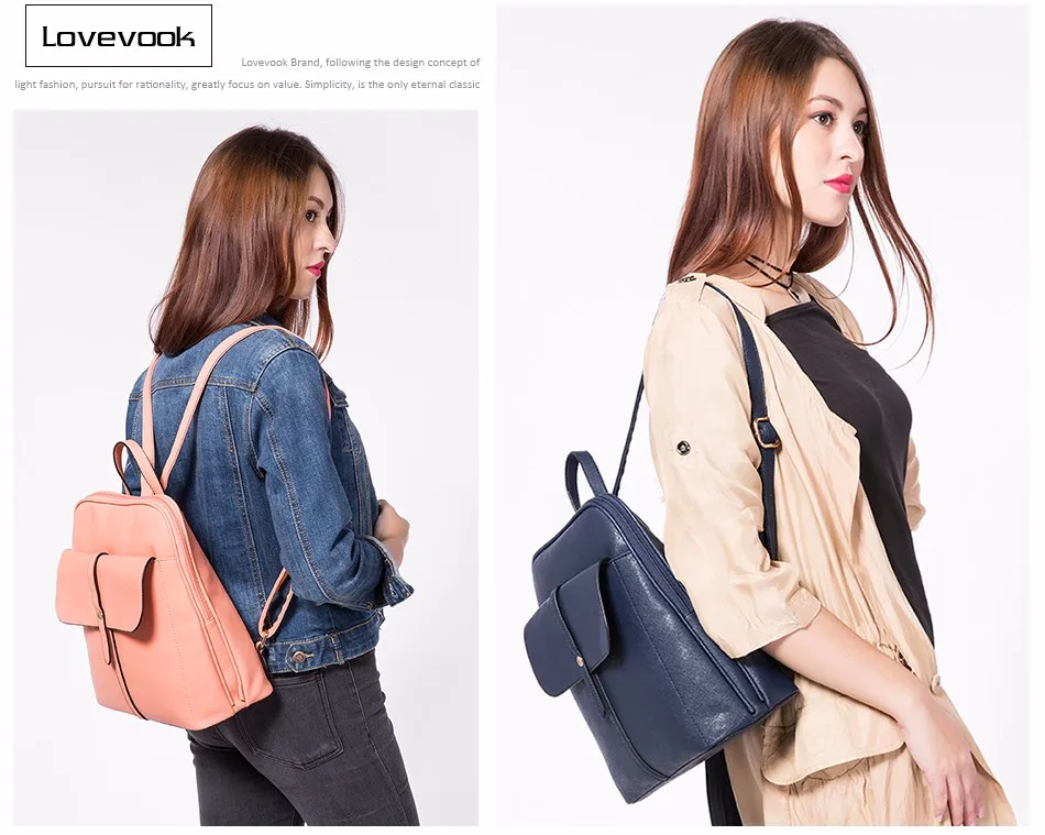 Женский небольшой рюкзак LOVEVOOK, школьный портфель для девочек подростков, дамский коралловый рюкзак на молнии для лета, изготовлен из искусственной кожи