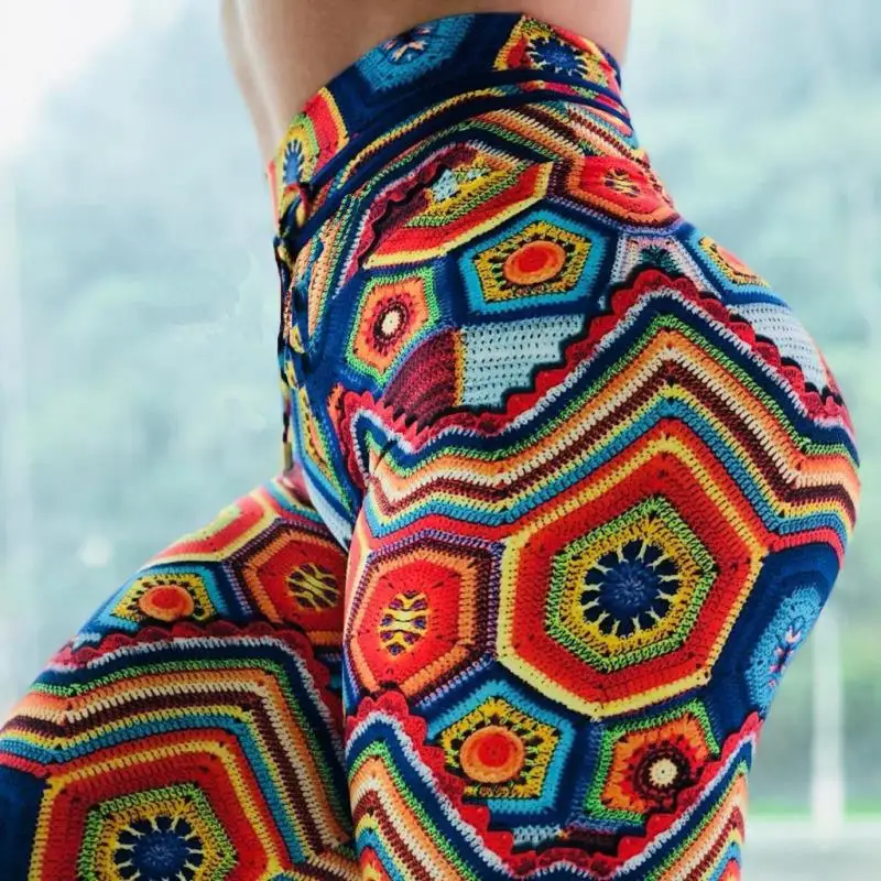

High Waist Women Yoga Pants Printed Workout Sport Leggings For Fitness Elastic Trousers Outdoor Sport Running Compression Tights