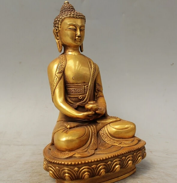 Бесплатная доставка завода 9 &quotТибет буддизм медь Gild Шакьямуни Будда Амитабха