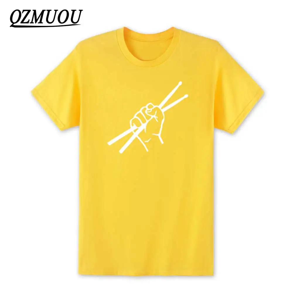 Yellow1 Новинка, модная футболка барабанщика, летняя стильная забавная футболка с коротким рукавом и круглым вырезом, Хлопковая мужская футболка, размер XS-XXL - Цвет: Yellow1