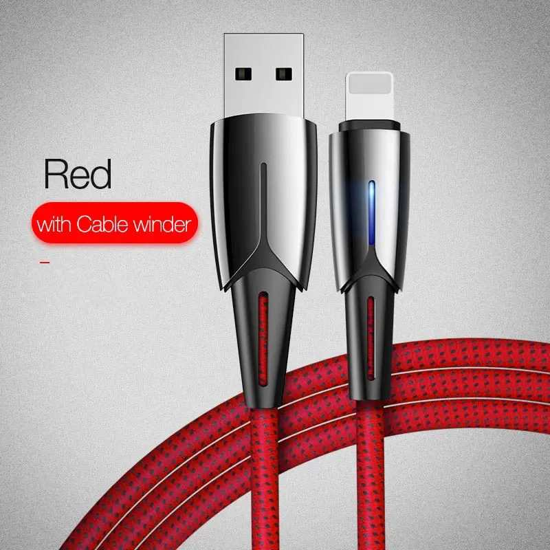 CAFELE USB кабель для iPhone X Xs Max Xr 8 7 6 6s 5 s Plus автоматическое отключение кабеля 2.0A зарядный кабель для передачи данных для IOS 11 10 - Цвет: Red