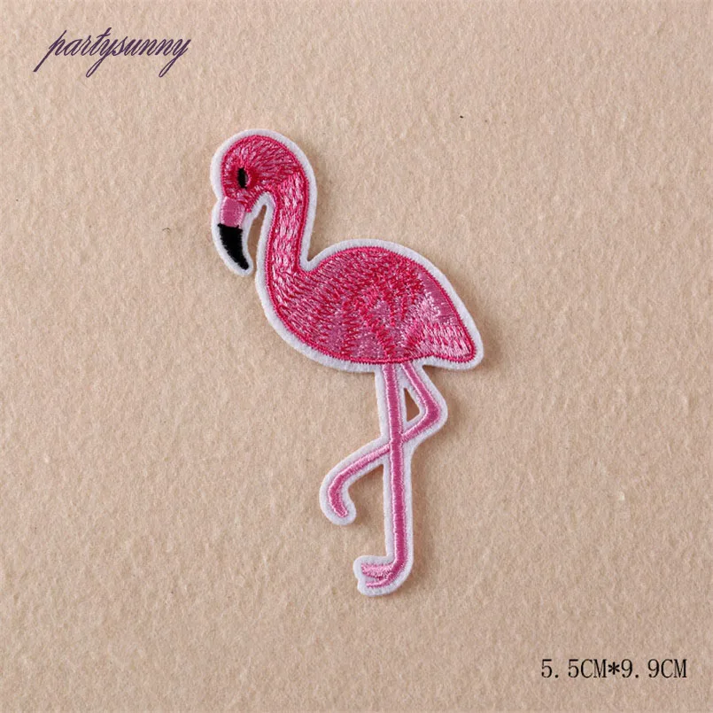 PF Мультфильм Наклейки для Одежды Патч Дети Аппликация Фламинго Железа на Патчи