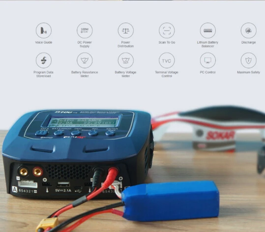D100 V2 Двухканальное зарядное устройство AC/DC LiPo 1-6s 2x100 Вт Bluetooth совместимое умное