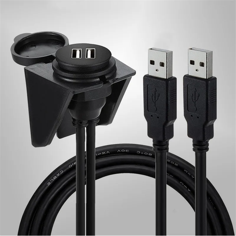 Удлинительный кабель с 2 портами два порта USB 0 3 AUX крепление для автомобиля