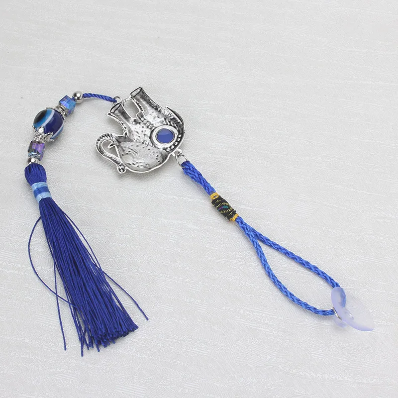 Брелок для ключей Lucky Blue Evil Eye Elephant автомобильный брелок с кисточкой настенный