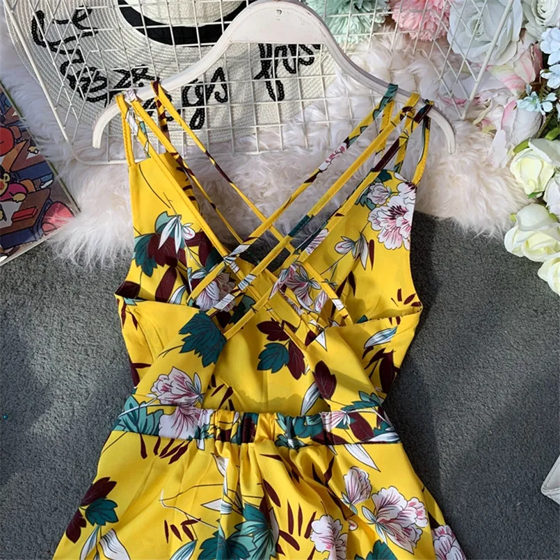 В винтажном стиле в бохо с v образным вырезом сексуальное летнее Цветочный принт