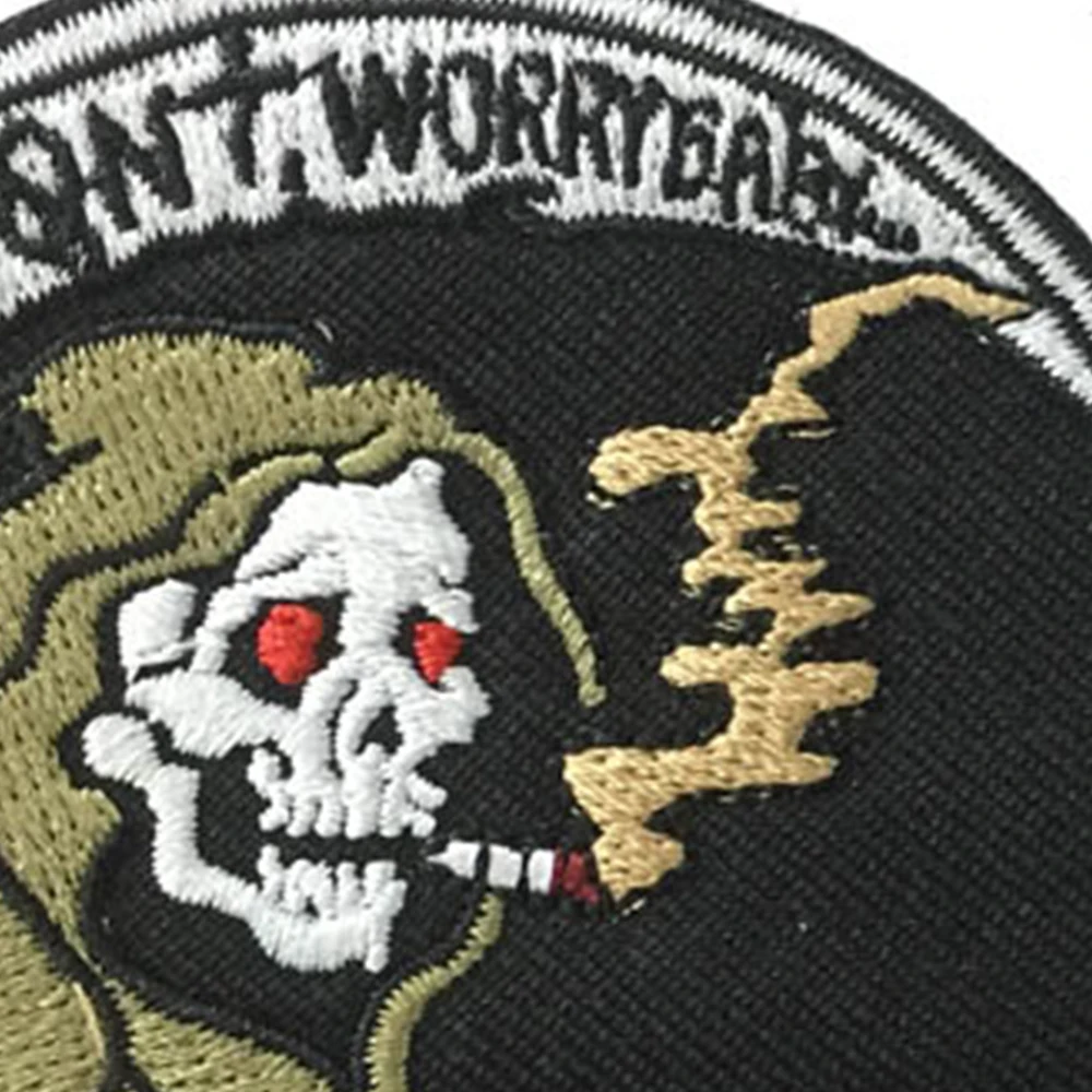 Патч Grim Reaper череп смерти красные глаза вышивка байкерские нашивки набор передний