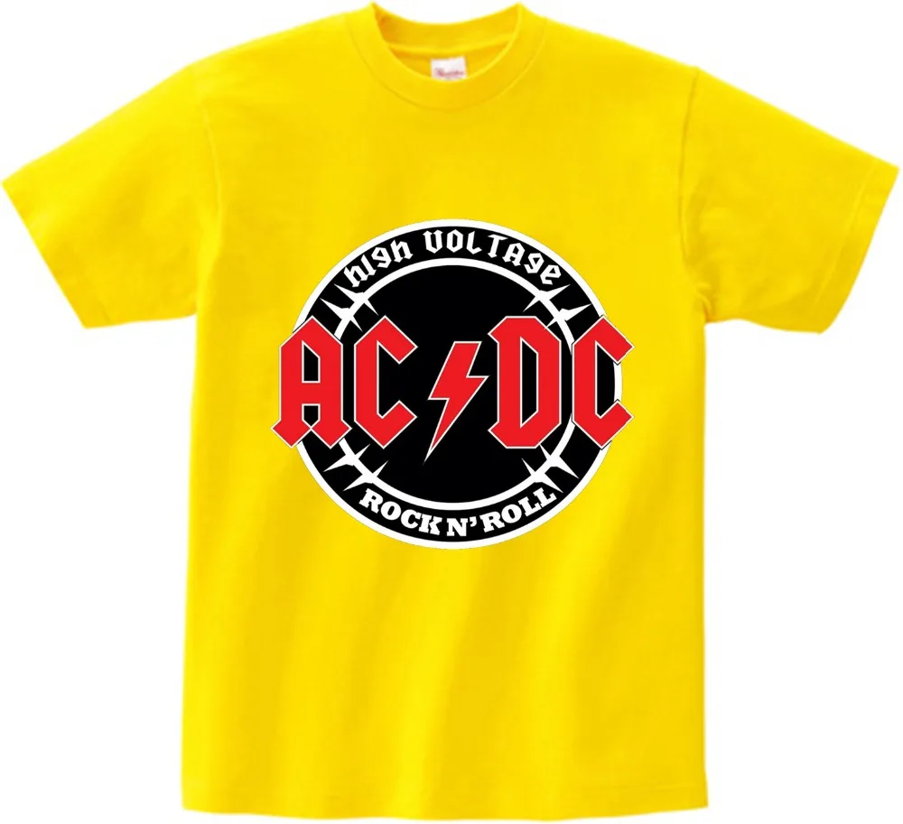 ACDC, Детская футболка детская ACDC футболка в стиле рок, Повседневная футболка с короткими рукавами для мальчиков и девочек, детские топы унисекс, одежда для малышей YUDIE