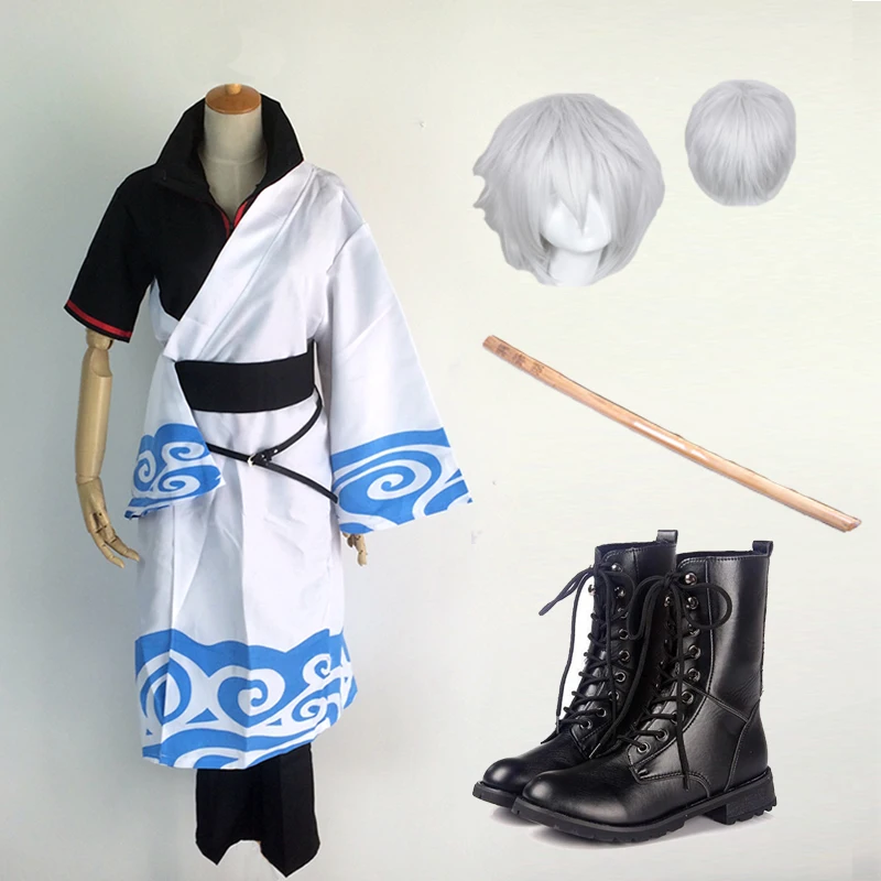 ГИН Тама гинтоки Саката костюм для косплея полный комплект с мечом|cosplay costume|gintama