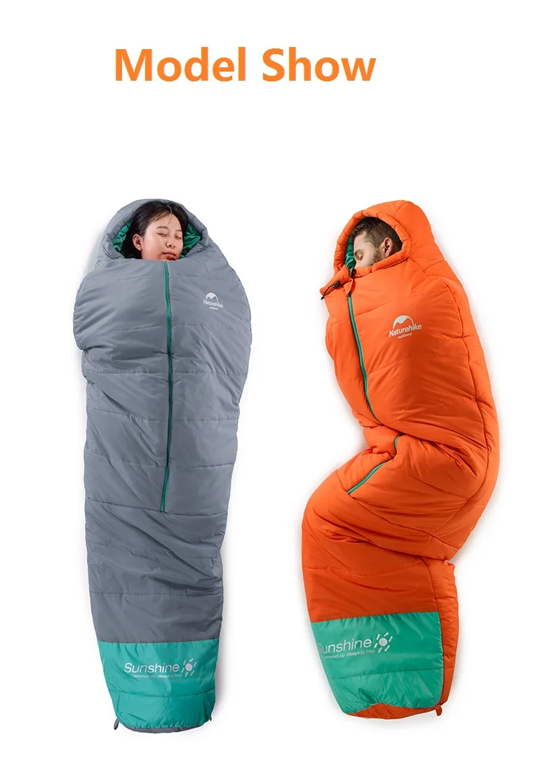 Naturehike с фабрики EM серия центрированный на молнии спальный мешок для мумии Открытый походный светильник портативный Мумия хлопковый спальный мешок