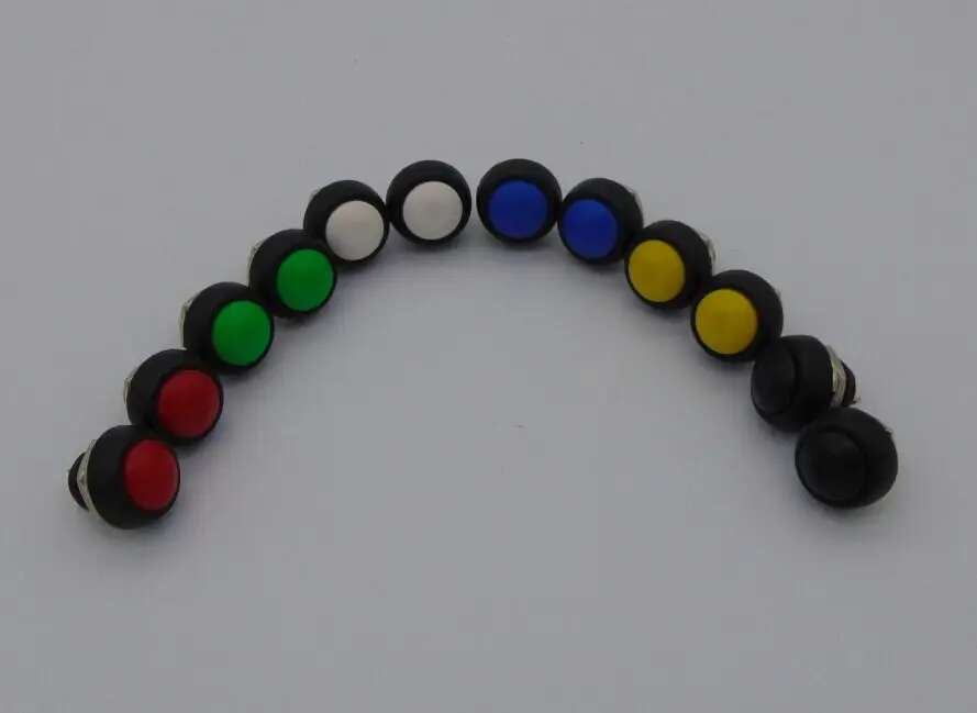 12 мм водонепроницаемый Выкл-(ВКЛ) Мгновенный Круглый кнопочный переключатель