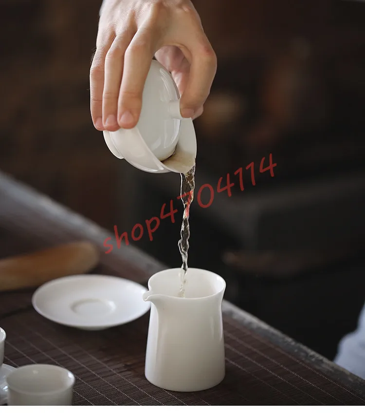 

Dehua White Jade Porcelain with Lard, caps bowls, Chinese tea cups (large size), exquisite crafts tea ceremony supplies