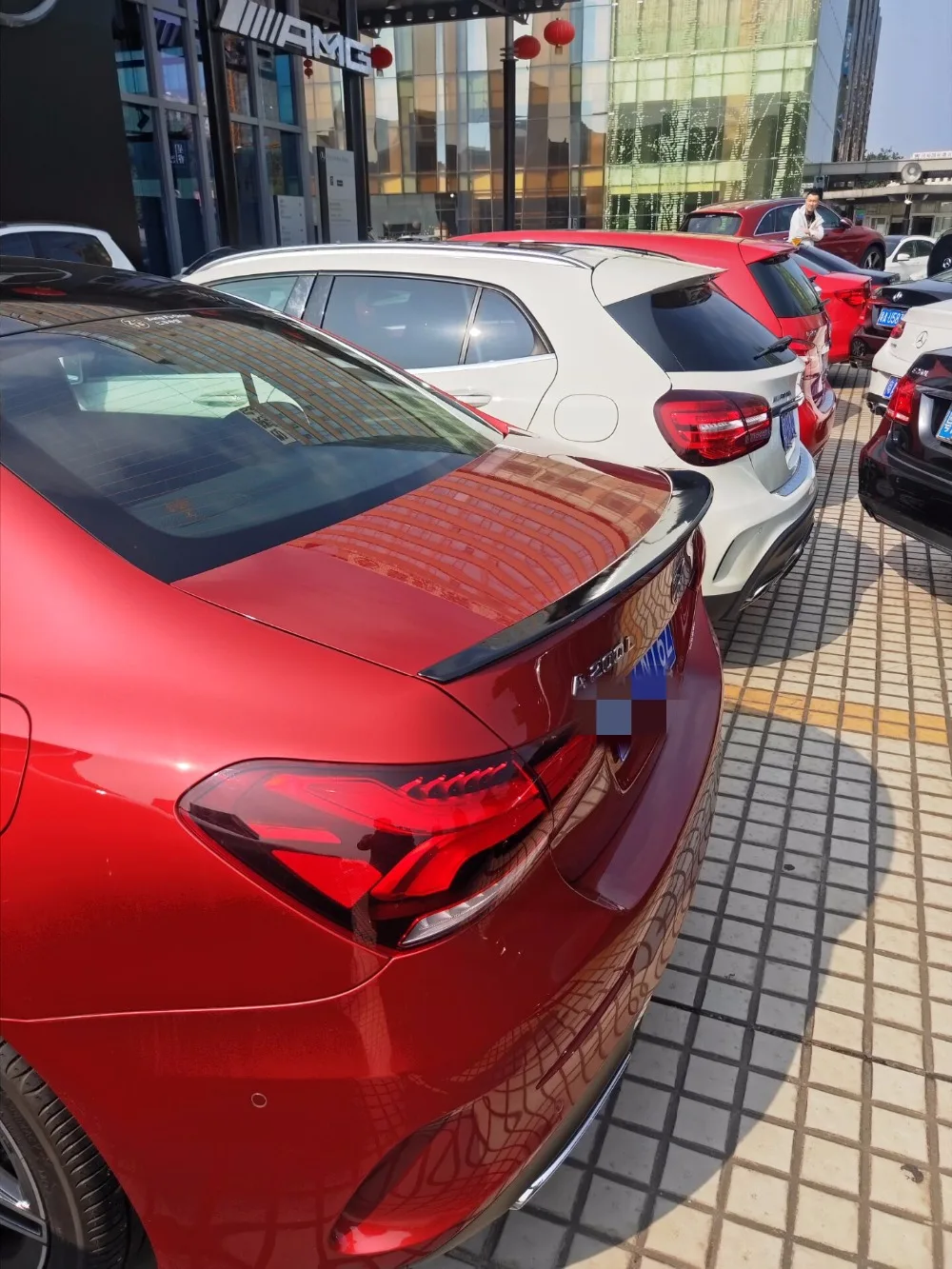 Спойлер для Benz Clase A class sedan W177 чехол из искусственного АБС материала заднего