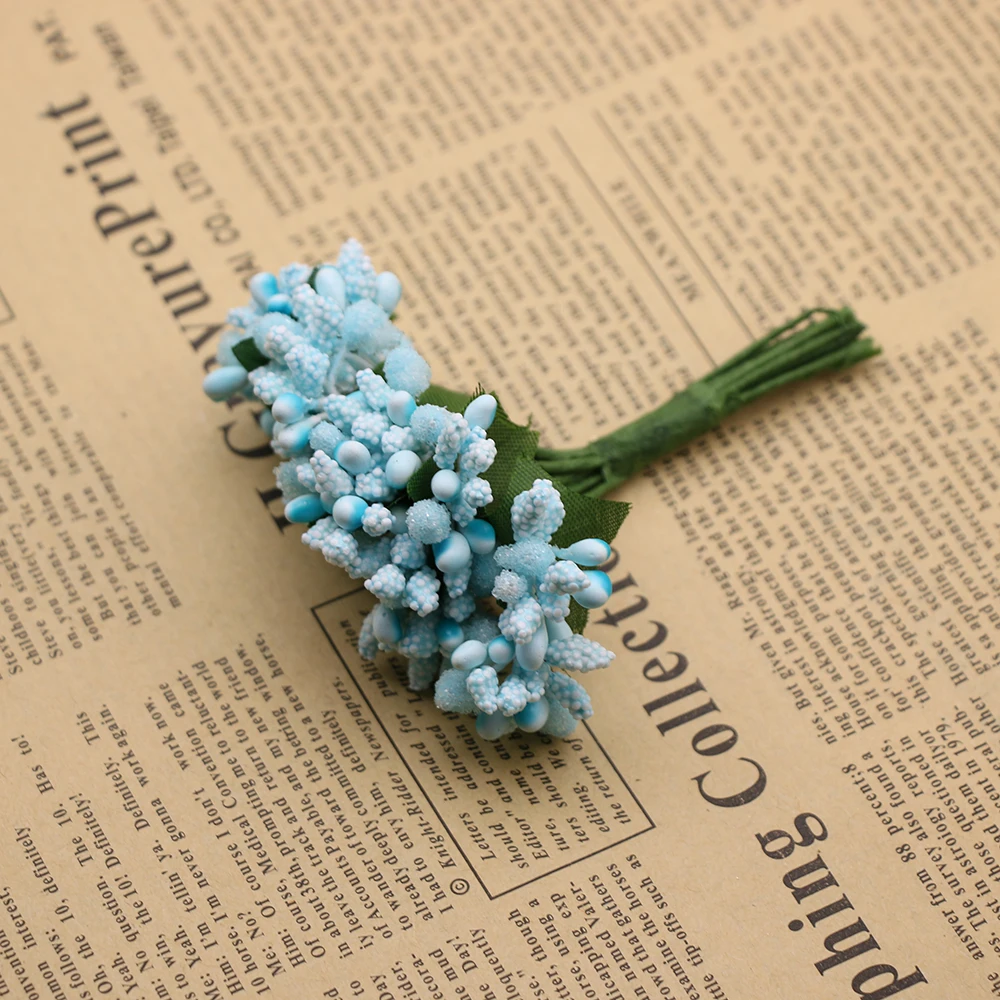 12 шт./лот искусственный цветок стемен проволока стебель/брак тычинки и листья DIY