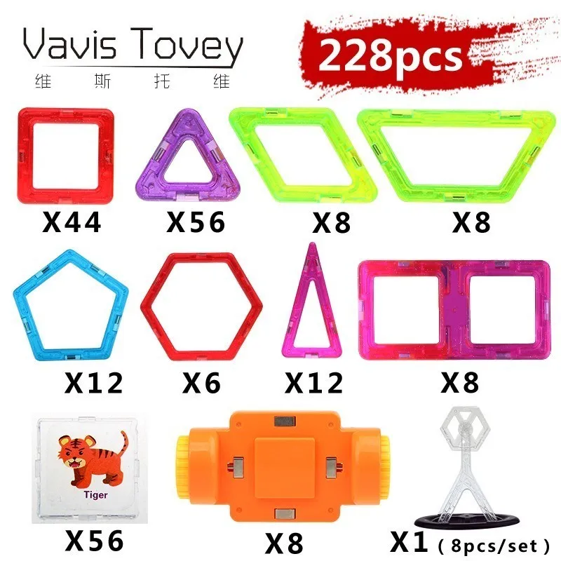 Vavis тови модели мини магнитных блоков развивающие Construction Set замок и робот игрушка