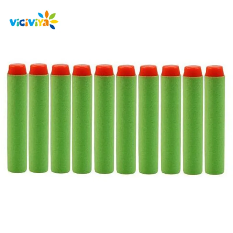 100pcs green 100 шт. для Nerf, мягкая игрушка, пули, пули с круглой головкой, воздушные отверстия, пенные дротики, пуля 7,2 см для N-strike, элитная Серия, бластеры, игрушки для мальчиков - Цвет: 100pcs green