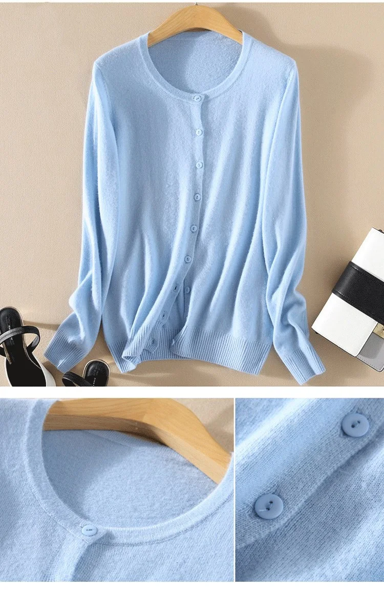 Knitted Cardigan Women Cashmere Wool Female Cardigans Short Black Cardigan Plus Size Cardigans Big Size Women Tops Spring