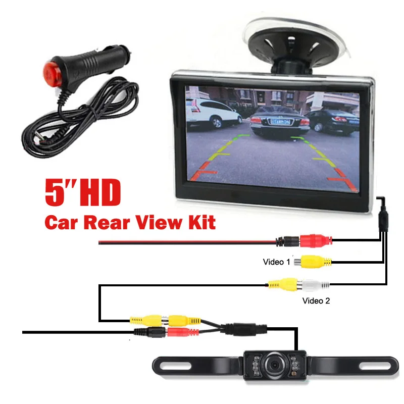 Автомобильная парковочная система заднего вида с 5 &quotЖК монитором TFT + 7