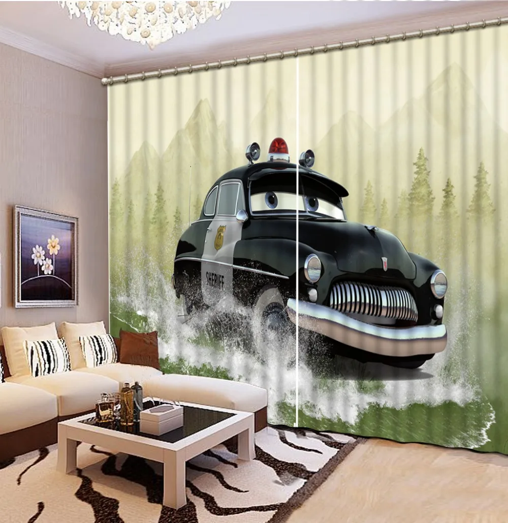 

Children Curtains Photo Printing cartoon car window door curtains for home Decoration