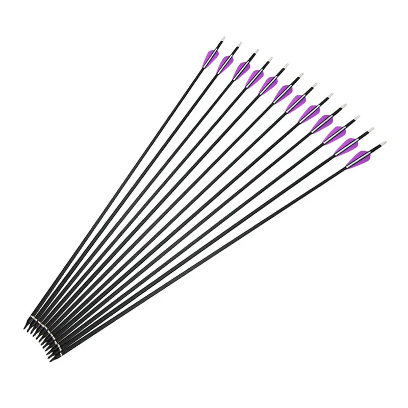 

10/20Pcs 30" Archery Carbon Arrow Spine 500 Arrows Mix Carbon With Broadhead For Outdoor Shooting Targeting Practice Accessories