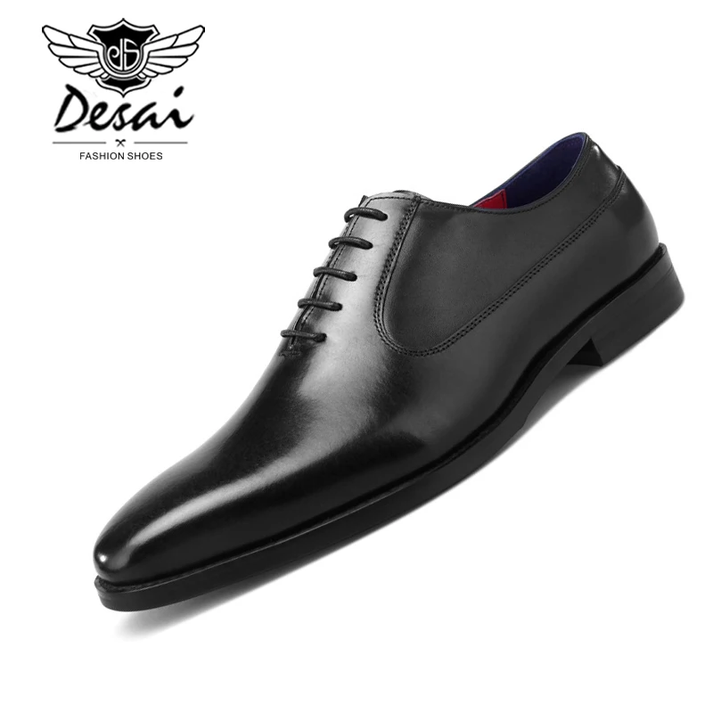 

Men's Formal Shoes Genuine Leather Oxfords Italian Handmade Black Business Dress Wedding Shoes Lace Up Calf Leather Party Shoes