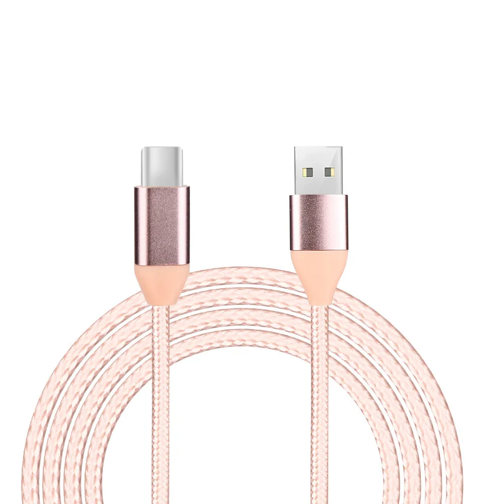 Rose Gold 1M type-C телефонный кабель 2A USB-C USB 3,1 type-C Синхронизация данных Быстрый зарядный кабель для samsung Galaxy универсальные телефонные кабели# YL5 - Color: Rose Gold