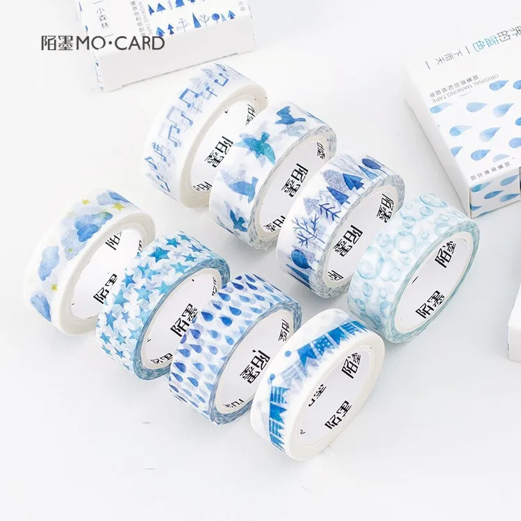 Blue of the world series Bullet Journal Washi Tape Adhesive Masking DIY Scrapbooking Sticker Label Japanese | Канцтовары для офиса