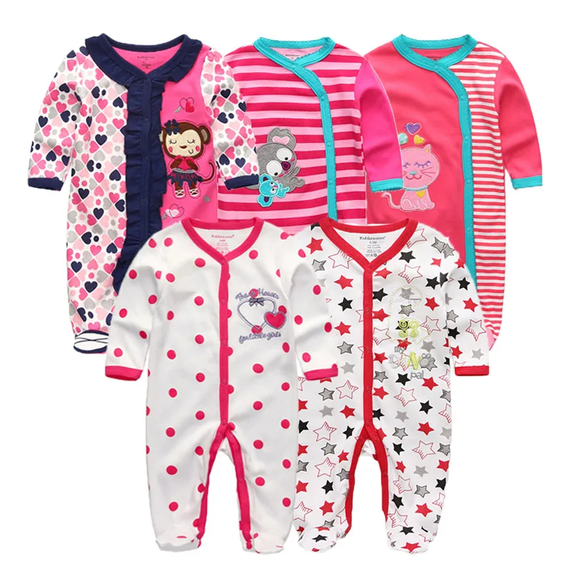 baby girl rompers2 5 шт./лот, комплект зимней одежды с длинными рукавами для новорожденных, Детский комбинезон для девочек, комбинезон для маленьких девочек, roupa bebe, одежда для маленьких мальчиков - Цвет: baby girl rompers2
