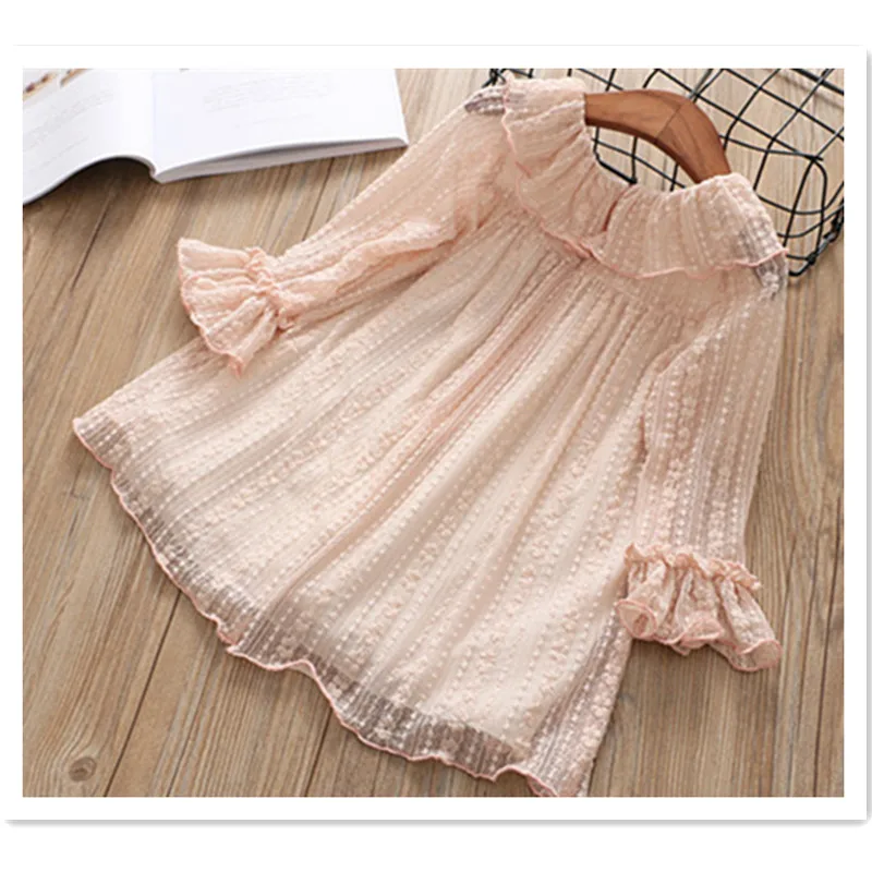 2-7 year girls dress 2020 spring autumn new fashion flower lace princess kid children clothes clothing | Детская одежда и обувь